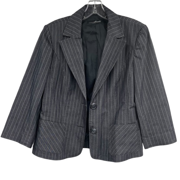 Will Smith Pinstripe Two Piece Suit Gray Size 10 - Picture 4 of 16